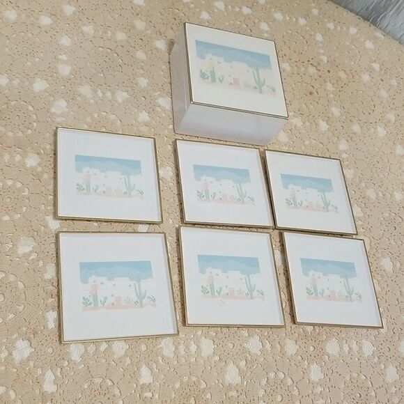 Southwestern Coasters by Otagiri, S/6 VINTAGE - Picture 2 of 7